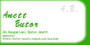 anett butor business card